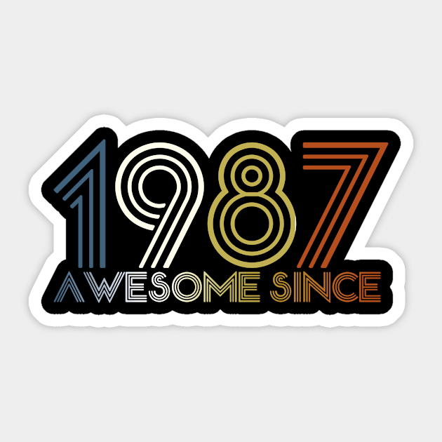 Awesome since 1987 35 years old birthday Sticker by hoopoe